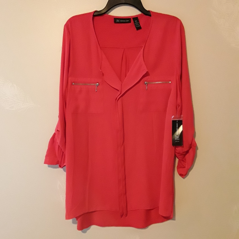 INC ruffle blouse